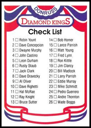 Diamond Kings Checklist 1-26
